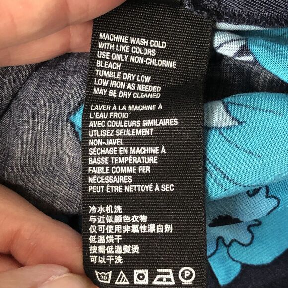 Free People Women's Blue Floral Midi Faux Wrap Skirt with Slit Size 10 - Picture 11 of 14